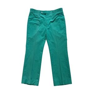 VTG Sansabelt Golf Pants Mens 38 Emerald Green Beltless Straight Leg Trousers